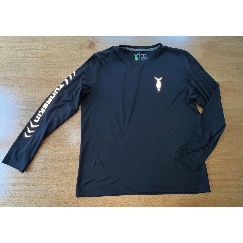Tunaskin Echo Performance Mens Long Sleeve Fishing Shirt Black Large Reflective